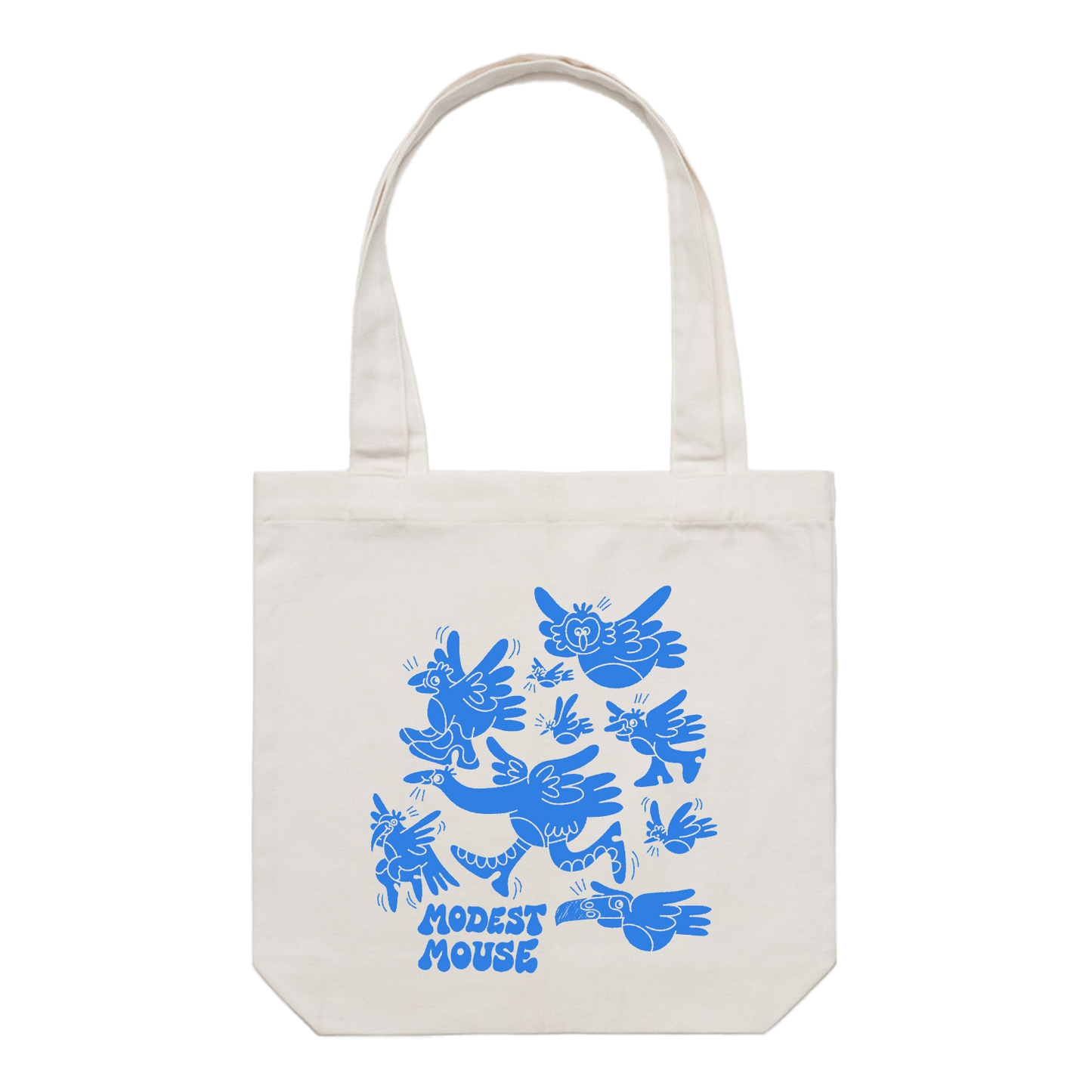 Blue Flock of Birds Tote