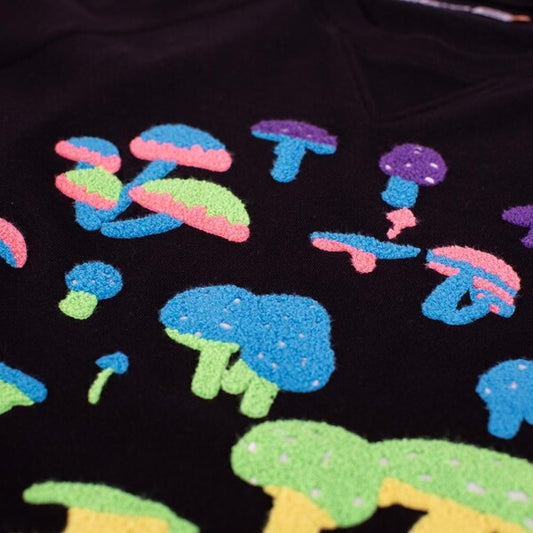 Mushroom Crewneck Sweatshirt (Black)