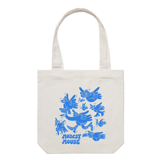 Blue Flock of Birds Tote