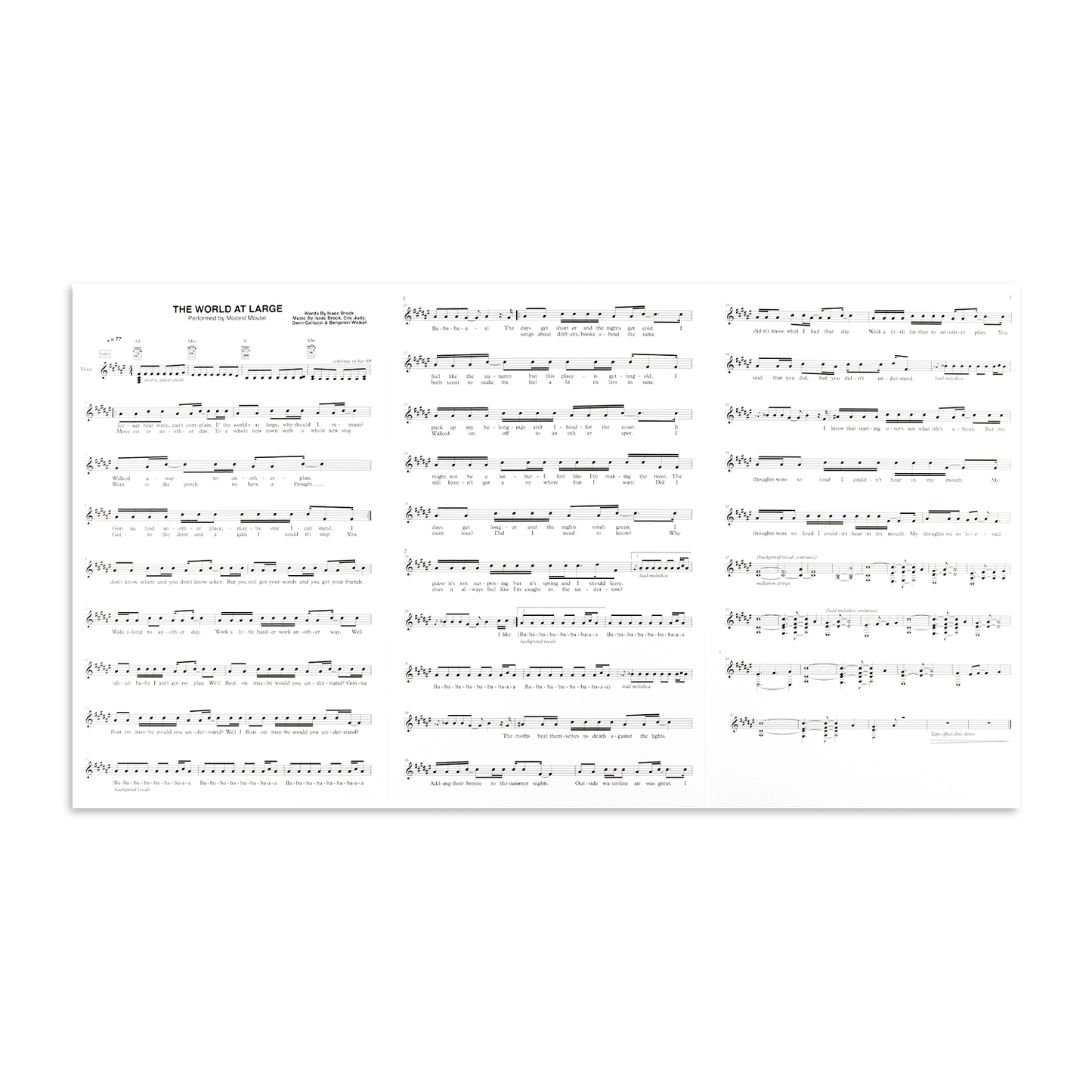 The World At Large Trifold Sheet Music