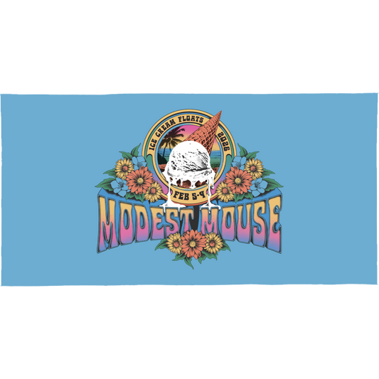 Ice Cream Floats Blue Beach Towel