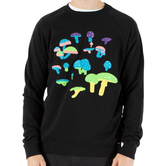Mushroom Crewneck Sweatshirt (Black)