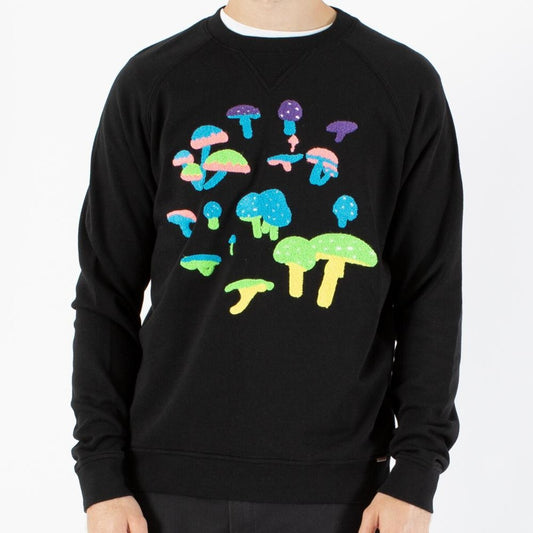 Mushroom Crewneck Sweatshirt (Black)