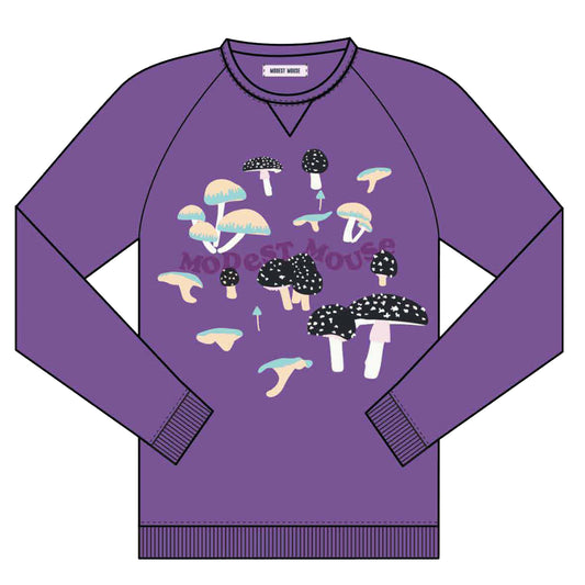 Mushroom Pattern Crewneck Purple