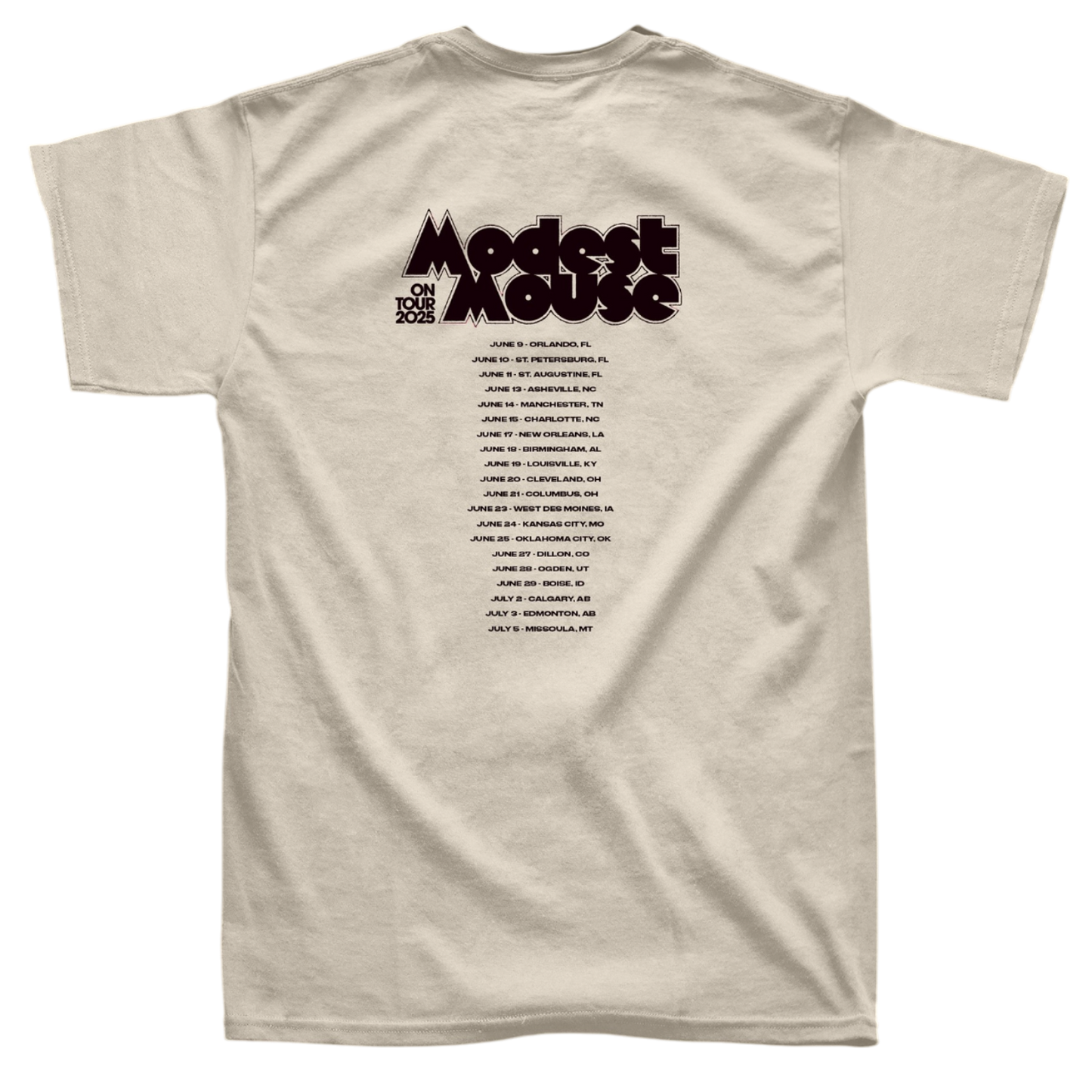 Modest Mouse Summer 2025 Ivory Tour Tee