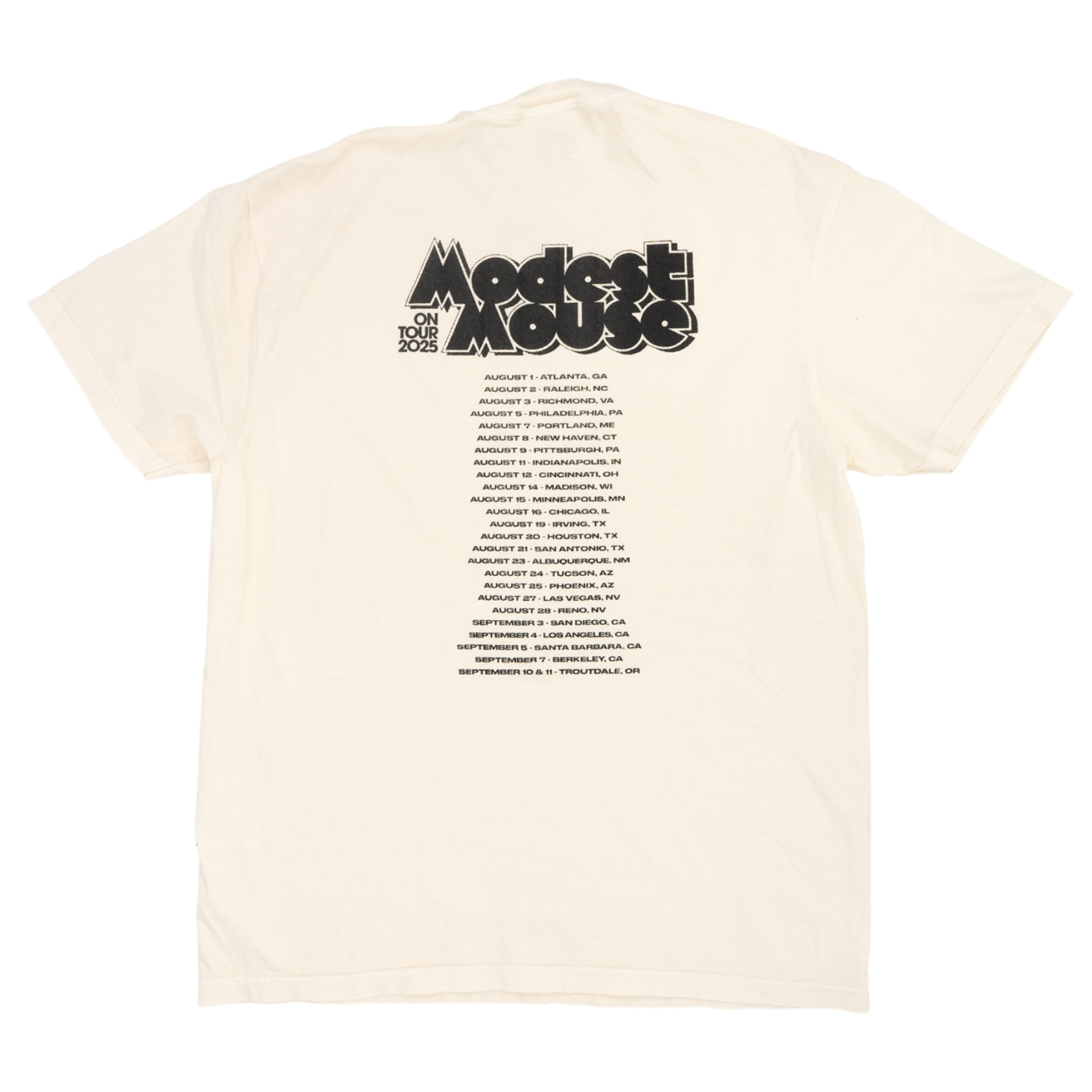 Modest Mouse x Flaming Lips 2025 Ivory Tour Tee