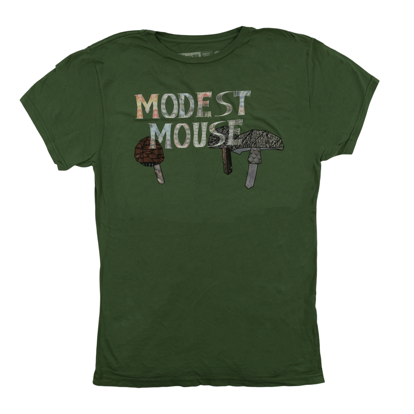 Vintage Green Geometric Mushroom Tee